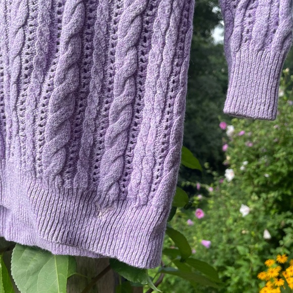 Lilac Cable Knit Sweater - Picture 2 of 4